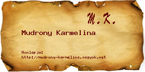 Mudrony Karmelina névjegykártya